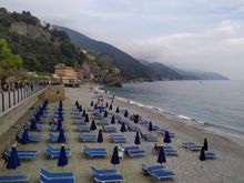The beach at Monterosso, the only stretch of proper beach in the Cinque Terre 