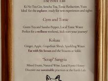 Welcome Drink menu