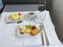 Desert and cheese; accompanied by port wine. 