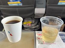 Black coffee and a Woodford & soda on SkyWest