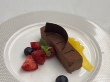 Almost immediately after they took that away, the chocolate bar arrived. He enjoyed this even more.