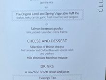 Rest of day LHR-SOF menu 