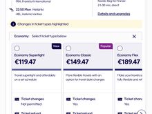 No change fee mentioned