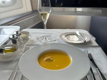 Really enjoyed carrot and ginger soup, the croquette inside the soup is a novelty…