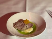 Amuse bouche - beef with something I can’t remember