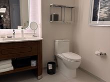 Renovated King room bathroom