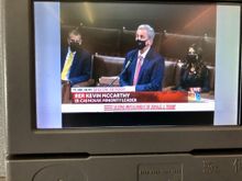 
Spent the rest of the flight watching our elected officials debating, but not over any real business. 