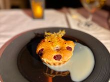 After take off - Raspberry tart with chocolate sauce. 

The description did not match the actual dish (no chocolate sauce more like a cream sauce) but regardless it was an acceptable dessert (6/10)