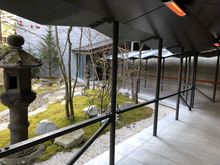 Outdoor heated walkway to onsen, spa, and gym