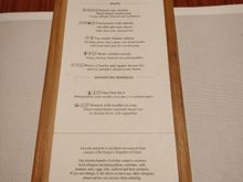 Restaurant menu