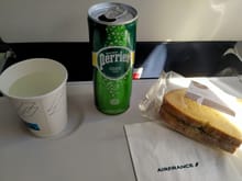 Economy class catering on the Geneva to Paris flight 