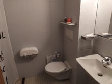 Washroom facilities in my room at the Lynggaarden Hotel 