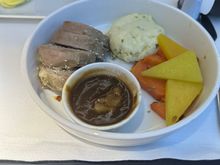 Lamb. Much better than the hospital meal vibes that it gives off. 
