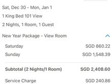 NYE pricing