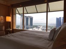 You could see MBS from all the windows, but here it is from the bed!  :)