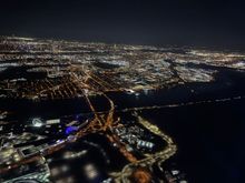 NYC skyline on approach to EWR