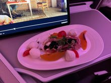 JFK-LHR mozarella and proscuitto starter