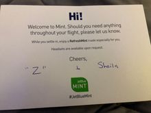 Welcome card.