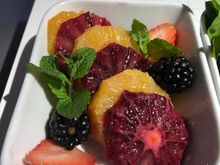 Fresh Fruit - citrus, blackberry, strawberry.