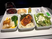 My 3/5 Delish Dishes: Pan-seared Seabass, Spicy Brick Chicken and Green Goddess Salad.