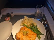 This was the highlight, (pre-ordered) the Hawksworth Signature dish , Parmesan Coated Chicken was a large portion , juicy and Delish.  My 20 + J class flights the past 24 months, this was the best dish tasted. I used the butter for bread on the mashed potatoes to enhance the side. 10/10