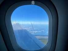 Scratched, dirty window 