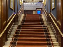 Grand staircase to level M for meeting rooms 
