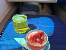 Ice cream itself was just the right consistency and the portion size was generous, but the strawberry topping was very watery and lacked actual strawberries. The FA also noticed this and apologized for the state of the toppings. 