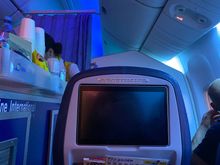 Meal serviced commenced an hour into the flight.