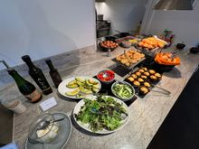 With omelet station in the back