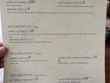 Breakfast menu (most seemed to choose the buffet)