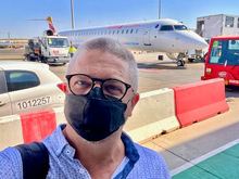 Finally ready to board my flight to Oporto!