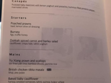 Prawns to start and Prawns for main - really?