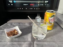 Warm nuts and G&T served by friendly and helpful FA who was great throughout the flight