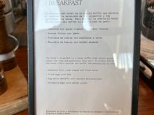 Made-to-order eggs menu at breakfast