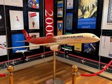 Airbus A350 model with the 500th aircraft livery