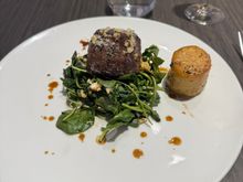 Filet, medium rare and seasoned perfectly.