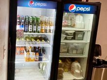 Complimentary beer and wine, served to you. 