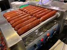 The hotdog roulette wheel in the BR lounge. Always choose wisely. 