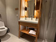 Small bathroom in the standard twin room