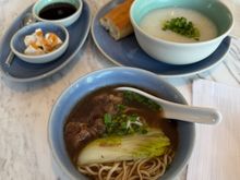À la cart items - Fish congee and wonton noodle soup!