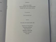 This was the menu for food available in the onboard bar