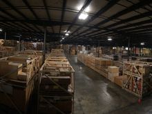a panoramic of a small section of the warehouse