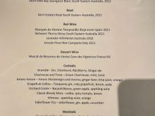 LHR T3 Qantas Lounge - menu