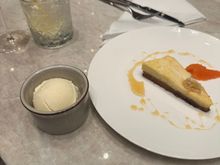 Dessert. Olive oil cake > ricotta cheesecake. 