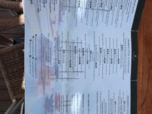 Rooftop bar menu