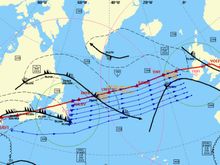On a North Atlantic track and complying with a 180 minute rule (pink circles) and thus far more direct. 