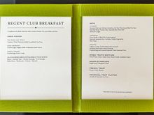 Breakfast menu