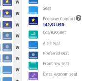 Inbound on AY1, all are open other than Economy Comfort