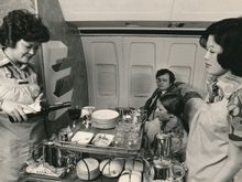 Inflight service aboard Boeing 707, c. 1970
